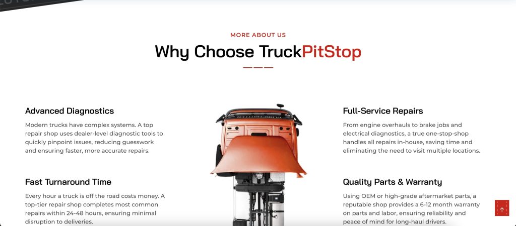 Truck Pit Stop Website