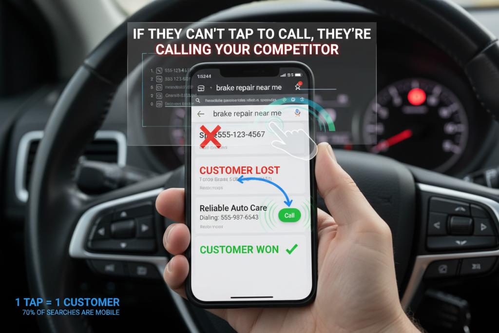 This Mobile Click-to-Call Mistake Costs Auto Repair Shops 76% of Their Potential Customers