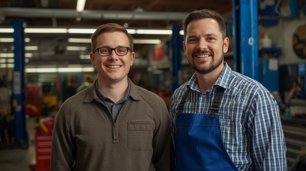 Loyal Customer in Auto Repair Shop with shop manager
